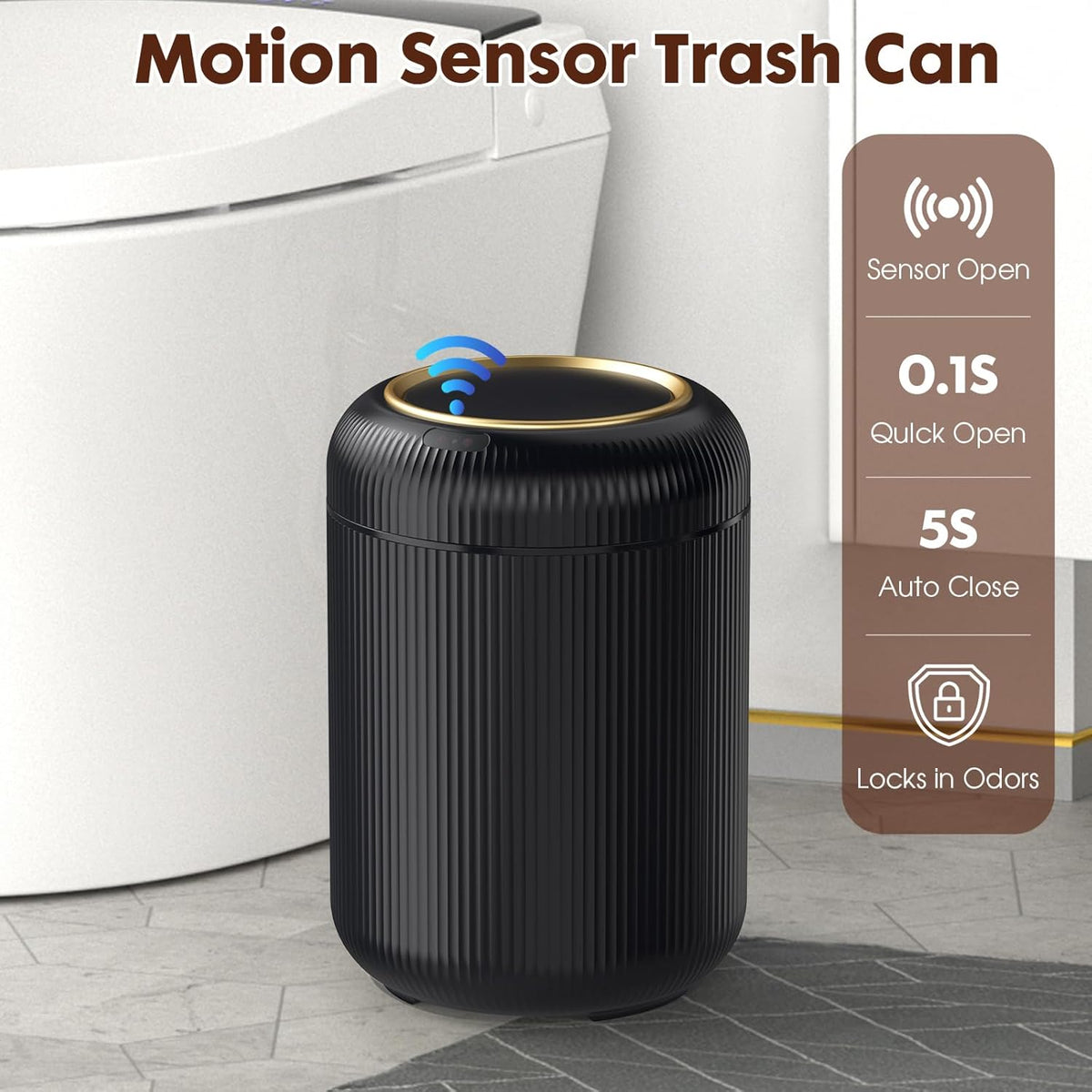 Procade Bathroom Trash Can Automatic Touchless,Motion Sensor Trash Bin,3 Gallon /11 L Smart Office