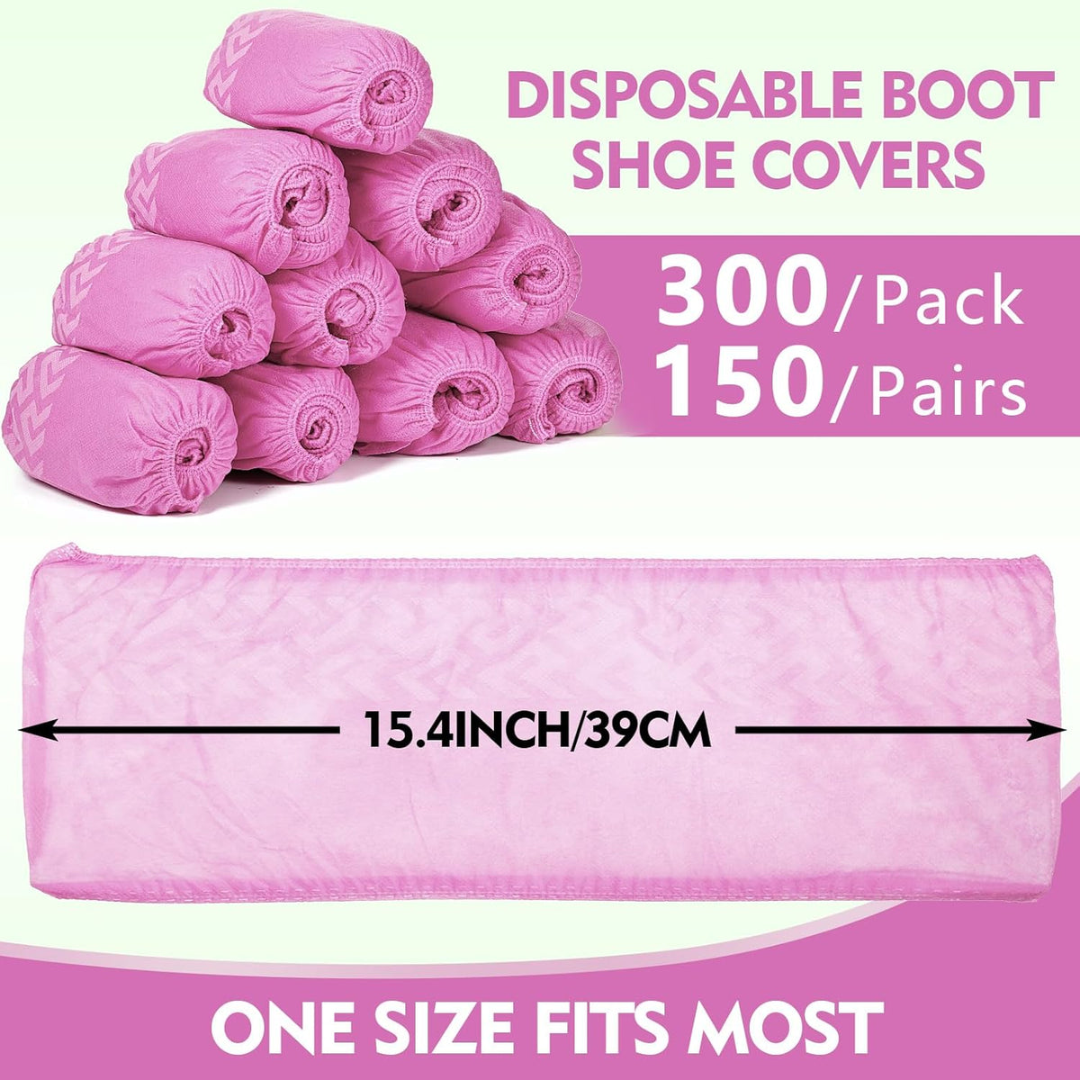 Zhanmai 300 Pack Disposable Shoe Covers Non Slip Disposable Large Foot Booties Shoe Covers for