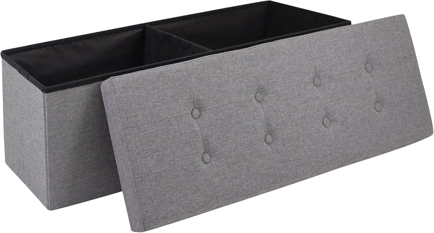 GLAXYFUR 43 Inches Folding Storage Ottoman Bench, Storage Chest, Footrest for Entryway, Living