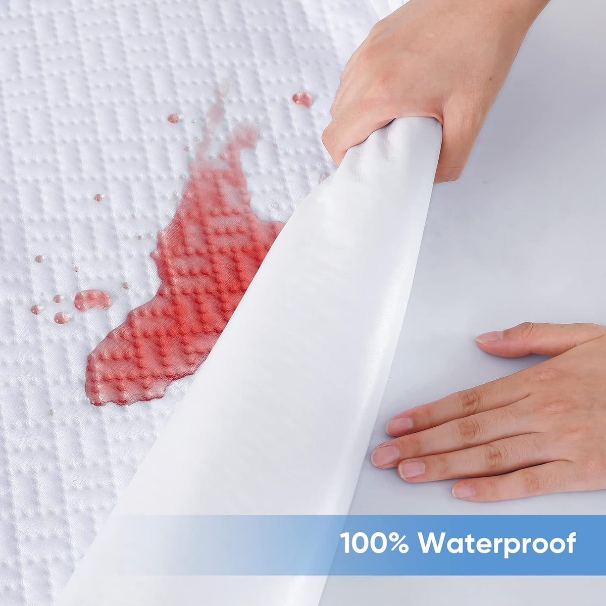 Hanherry 100% Waterproof Mattress Protector King Size, Mattress Cover 3D Air Fabric Cooling
