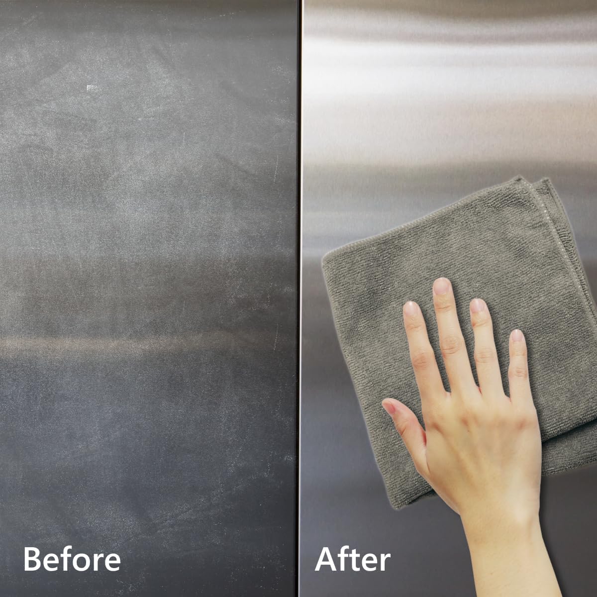 MORE - Stainless Steel Cleaner & Polish Spray + Microfiber Cloth - Stainless Steel Cleaner for