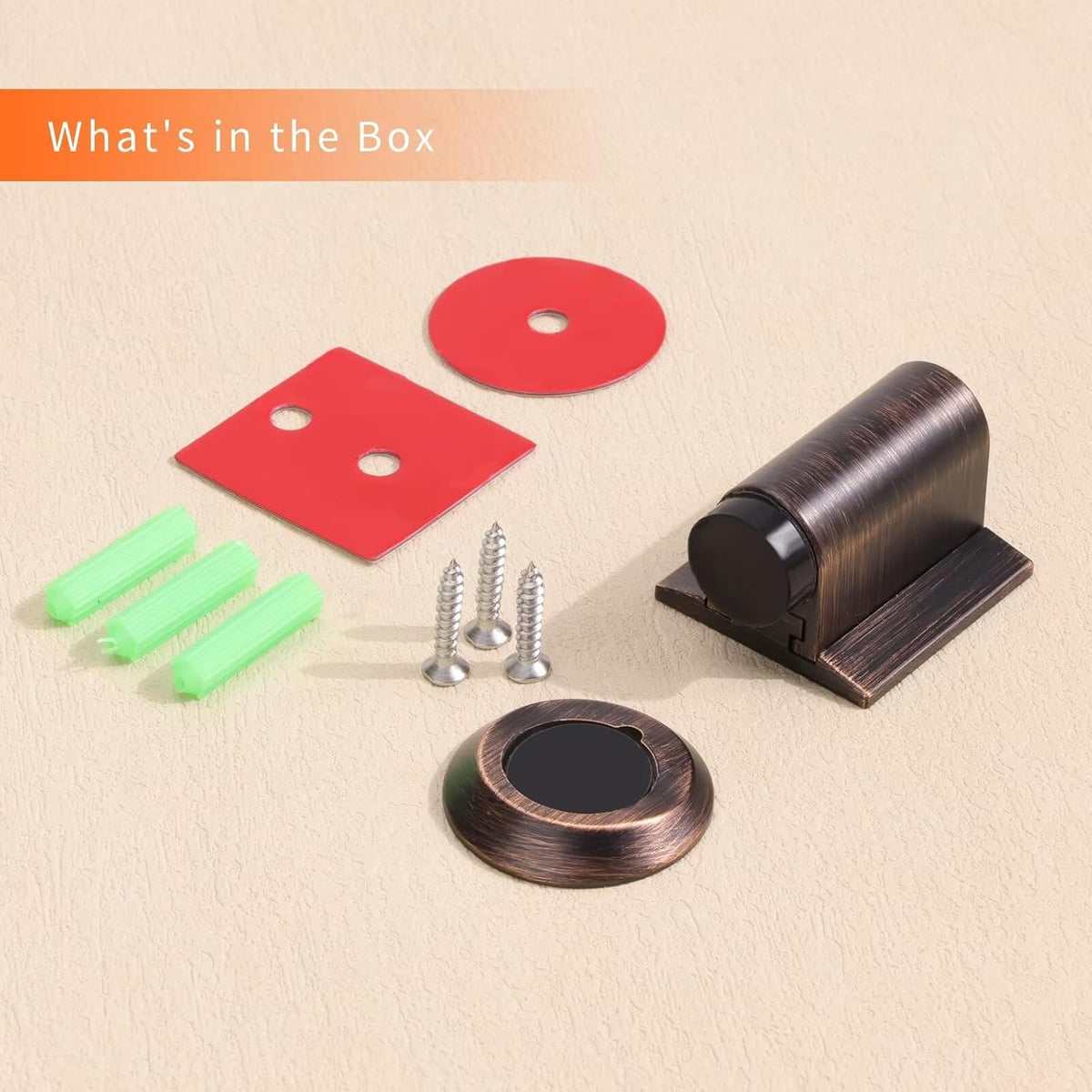 Bak Bo Magnetic Door Stoppers 2 Pack Bottom of Door Holder Keep Door Open No Drilling Magnet Floor