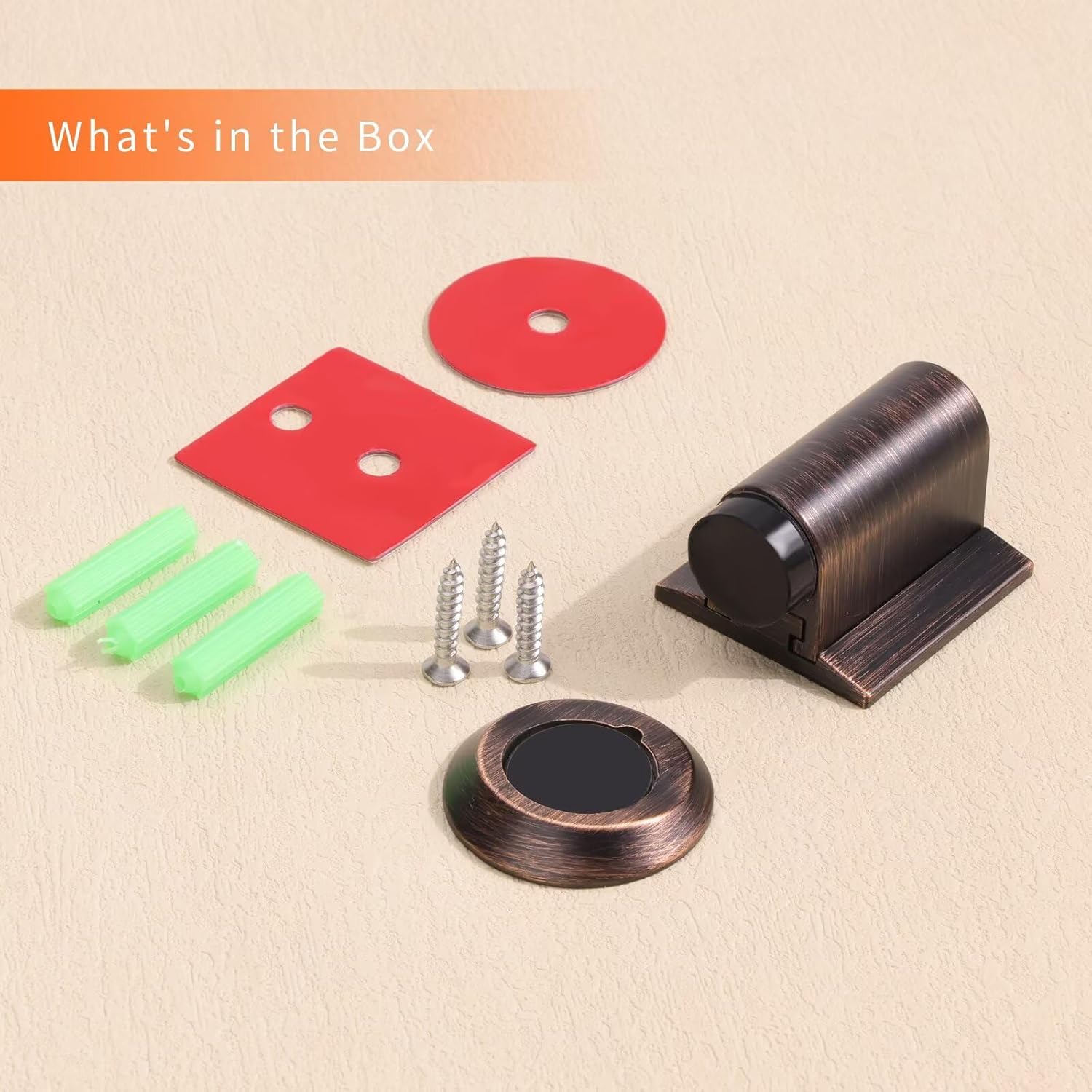 Bak Bo Magnetic Door Stoppers 2 Pack Bottom of Door Holder Keep Door Open No Drilling Magnet Floor