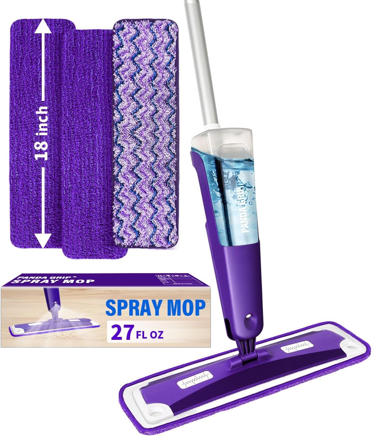 Mops for Floor Cleaning, Wet and Dry Spray Mop with Refillable Spray Bottle and 3 Washable