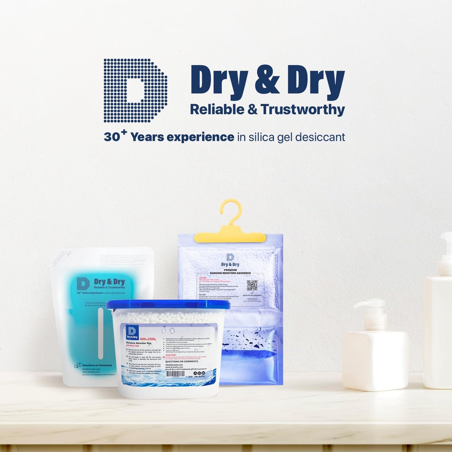 Dry & Dry Moisture Absorbers Refill Beads (60 LBS) - Dehumidifiers for Home Dehumidifier for
