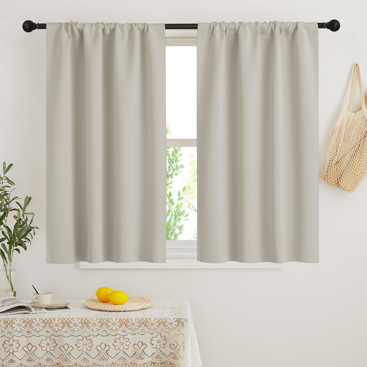 RYB HOME Blackout Curtains for Bedroom, Small Window Shades Thermal Insulating Privacy Drapes for