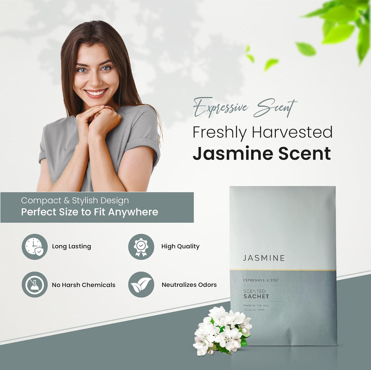 Expressive Scented Sachet Pouches – Perfect Jasmine Air Freshener & Closet Deodorizer for Drawers