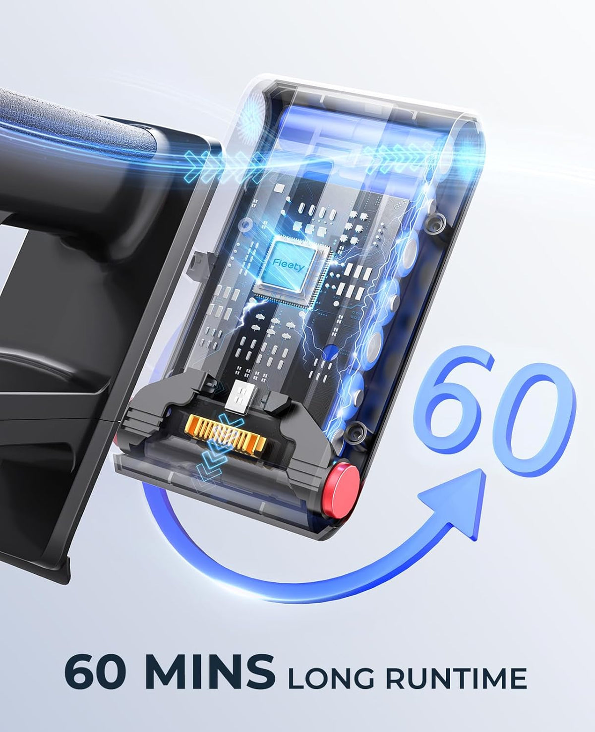Fieety Cordless Vacuum Cleaner, 550W 45KPA Cordless Stick Vacuum Cleaner with 60Mins Rechargeable