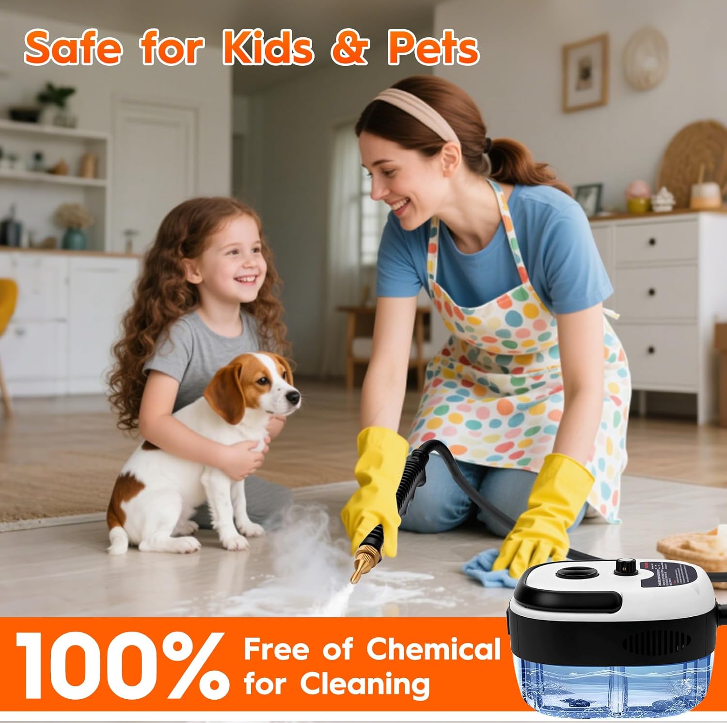 Steam Cleaner, 2500W High Handheld Steam Cleaner, 1L Portable Car Steam Cleaner, 6 High Speeds