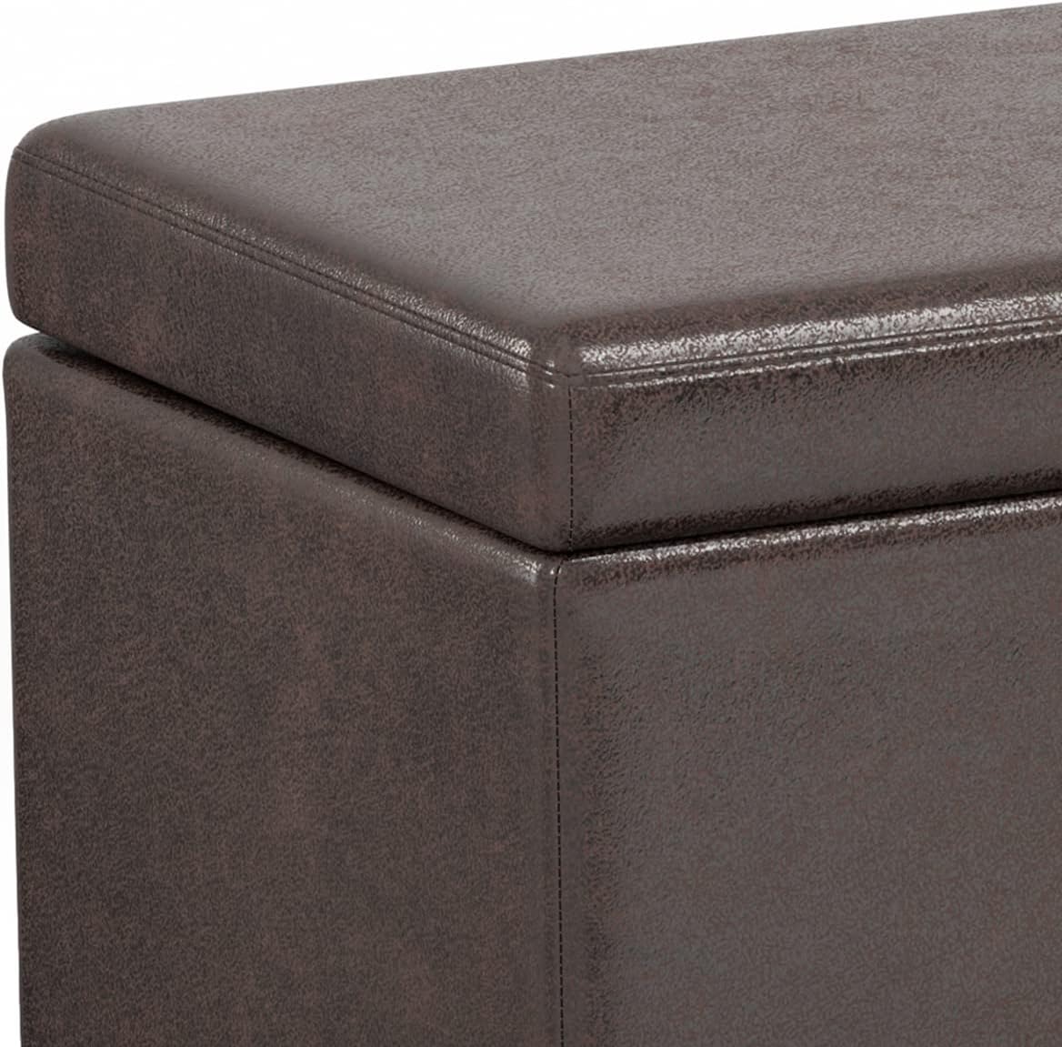 SIMPLIHOME Avalon 54 inch Wide Contemporary Rectangle Extra Large Storage Ottoman Bench in