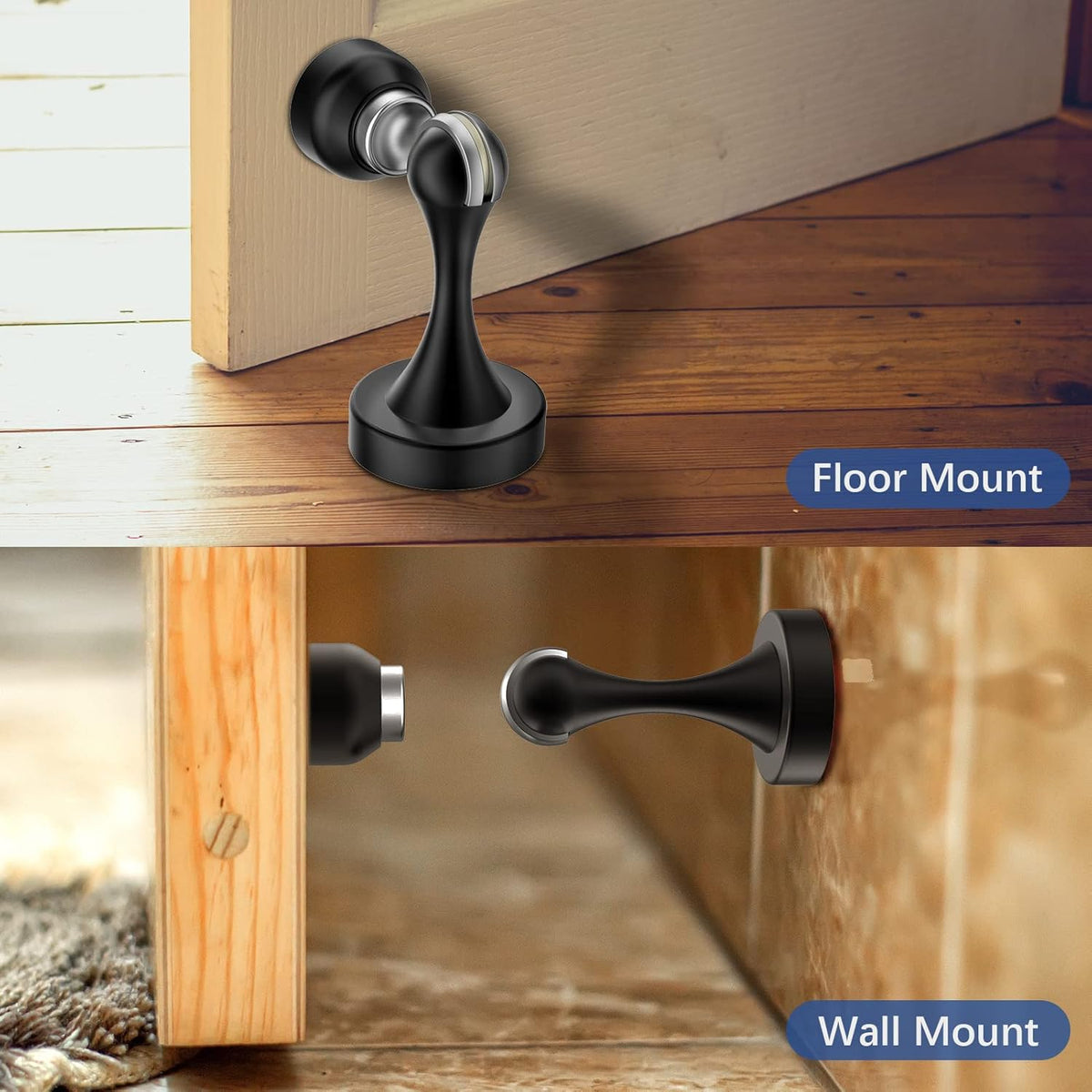 Magnetic Door Stop Stainless Steel，Door Stopper, Heavy Duty for Various Door Types, Keep Your Door
