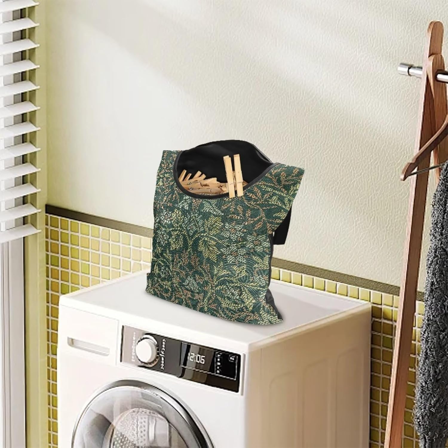 Jumbo Clothespin Organizer Bag 14.5x12 Inches - Extra Wide Access Opening - Industrial Strength