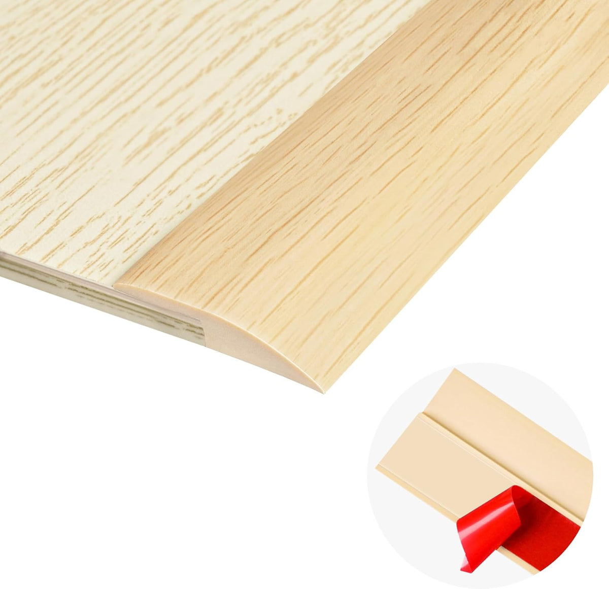 3.3Ft Carpet Floor Transition Strip, Self Adhesive Floor Edging Trim Strip, PVC Threshold Cover for