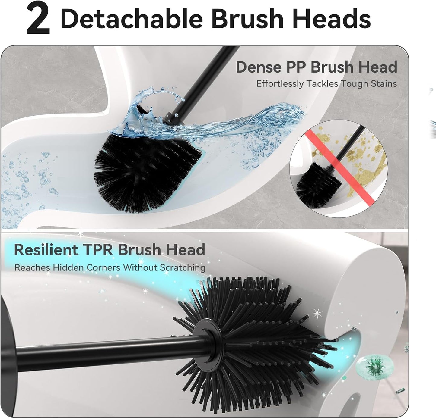 DOWRY Toilet Bowl Brush and Holder for Bathroom Storage Organization Deep Cleaning Covered Brush