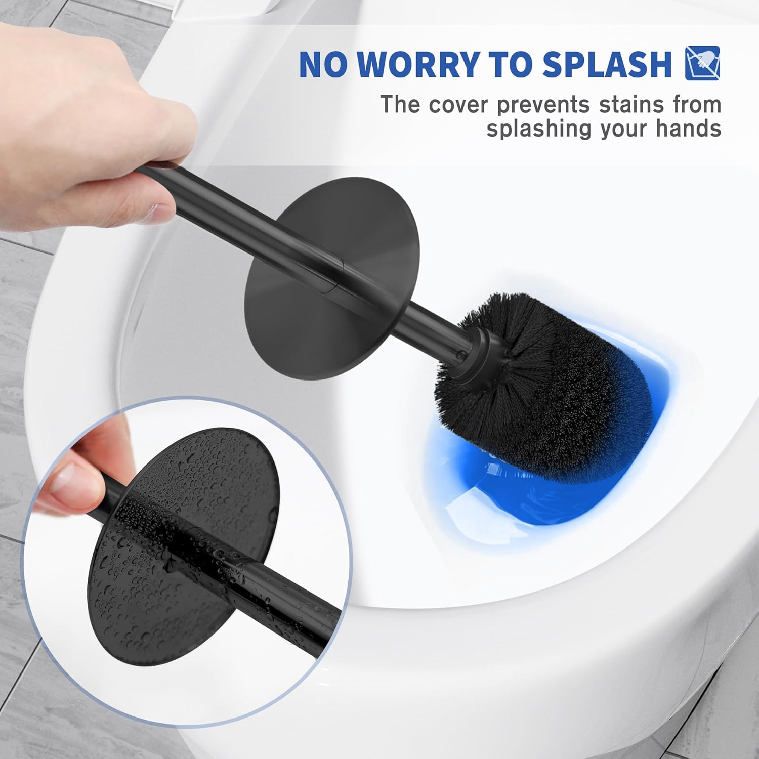 Toilet Brush and Holder, Toilet Brush Stainless Steel, Toilet Bowl Brush for Bathroom