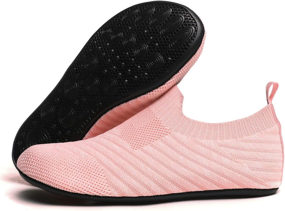 QZKDM Lightweight Slip on Grip Indoor House Slippers Barefoot Non Slip Home Exercise Yoga Shoes for
