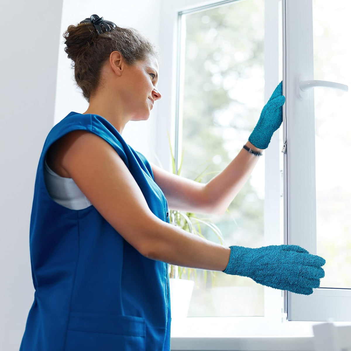 Patelai 3 Pairs Microfiber Plant Dusting Gloves Leaf Cleaning Gloves for Indoor Plants, Blinds