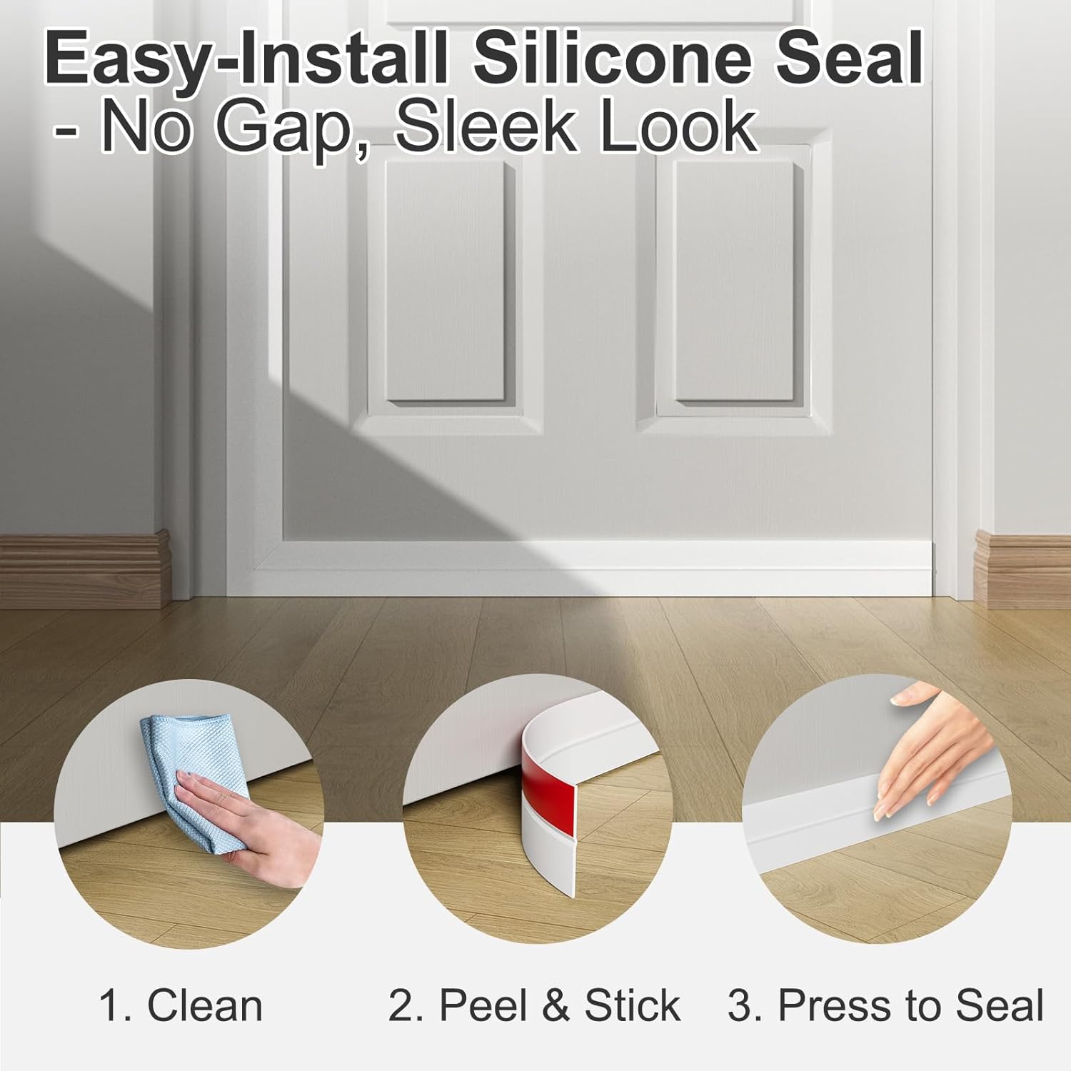 Heavy-Duty 20 ft x 1 in Weather Stripping, Door Draft Stopper Silicone Seal Strip for House and