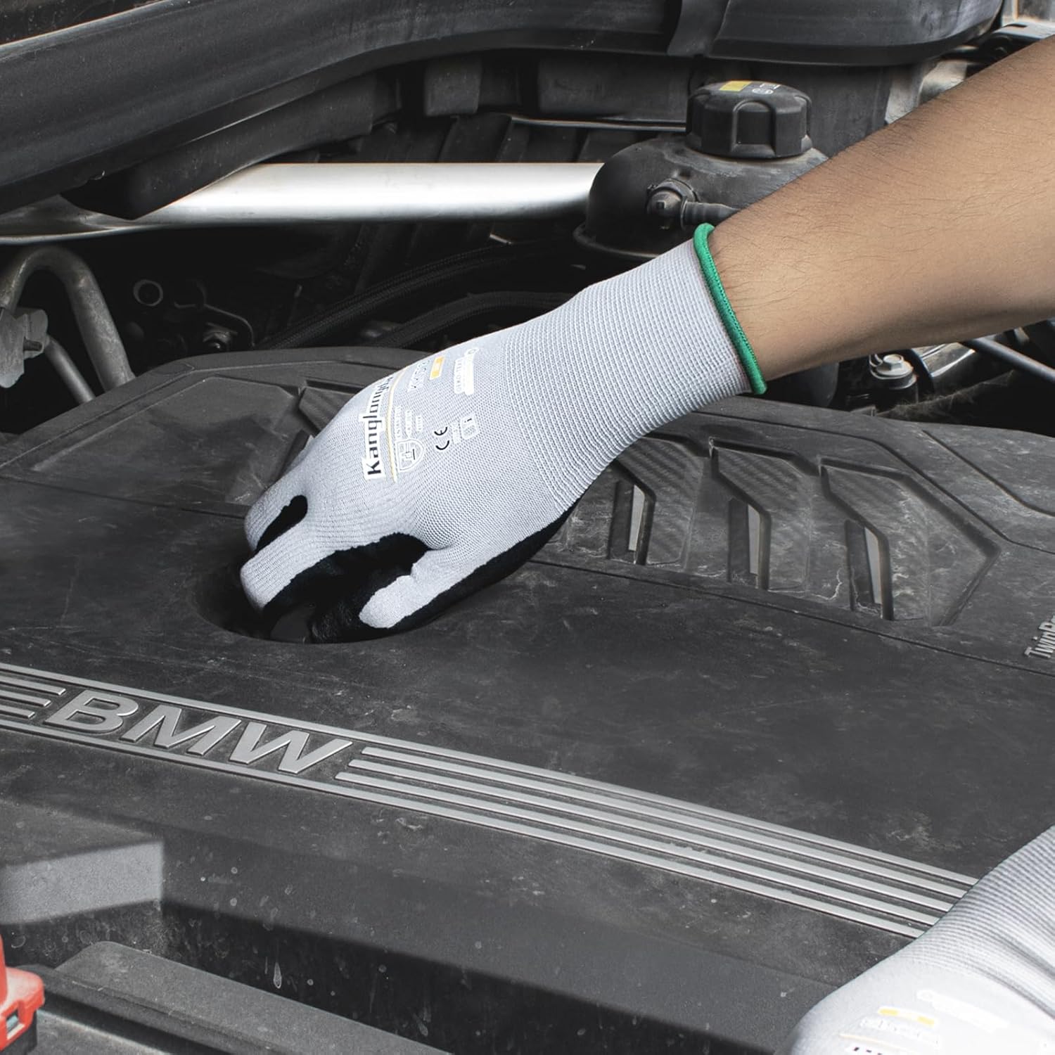 6-Paris Large Work Gloves for Men and Women, Nitrile Coated Safety Protective Gloves with Grip