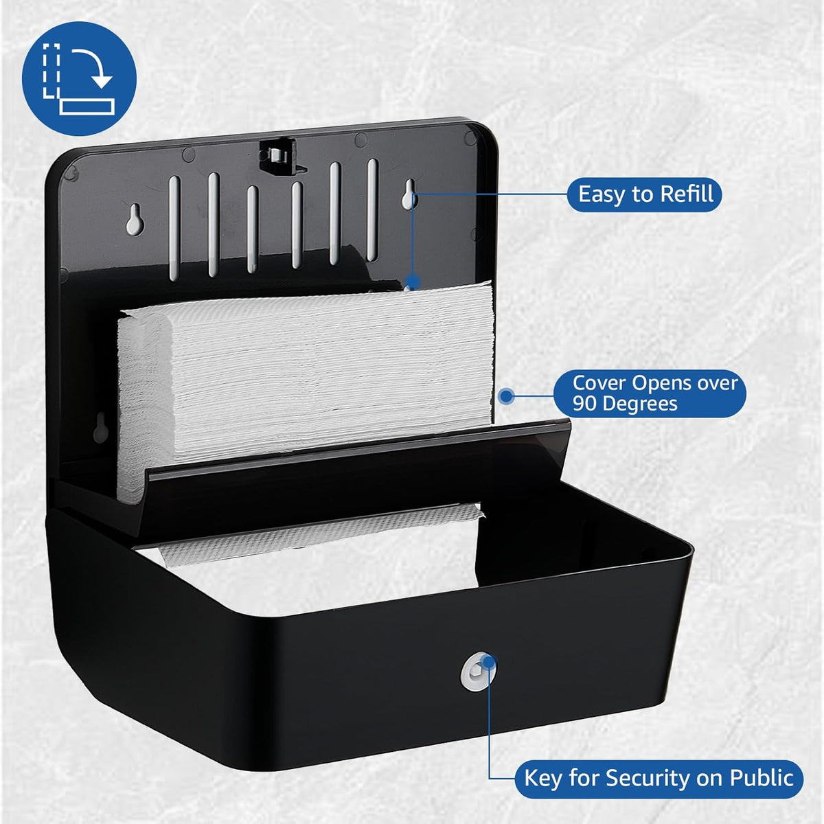Paper Towel Dispenser Wall Mounted, Multifold Hand Towel Dispenser for Kitchen Bathroom Home