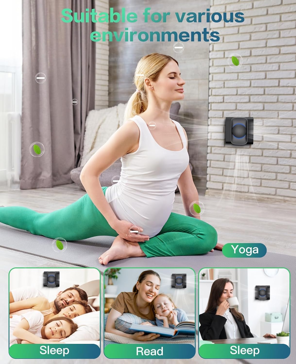 Air Ionizers for Home (3 Pack), Negative Ion Generator, Quiet Air Freshener for Bedroom Kitchen