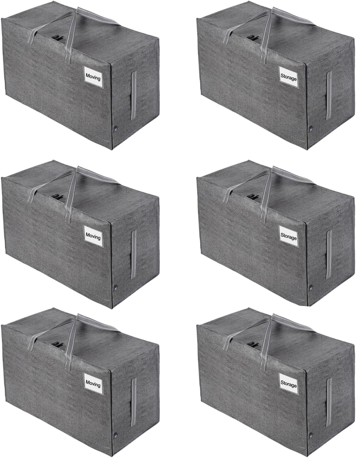 VENO 6 Pack Moving and Storage Bags, Heavy Duty, Alternative to Moving Boxes, Large Packing Totes
