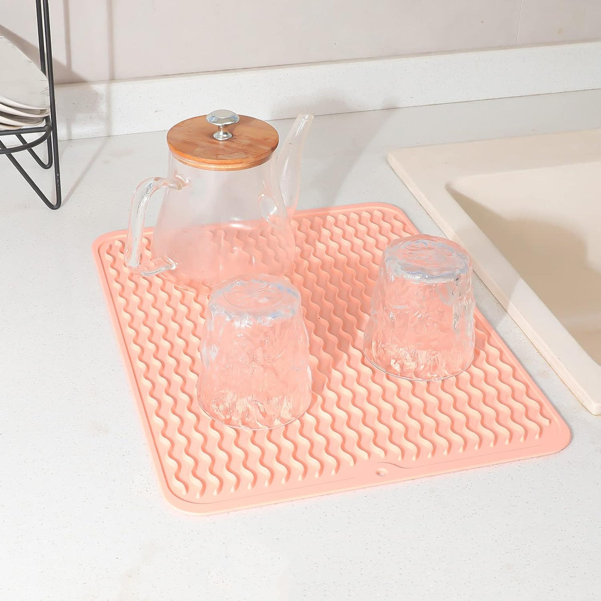Silicone Dish Drying Mat for Multiple Usage,Easy clean,Eco-friendly,Heat-resistant Silicone Mat for