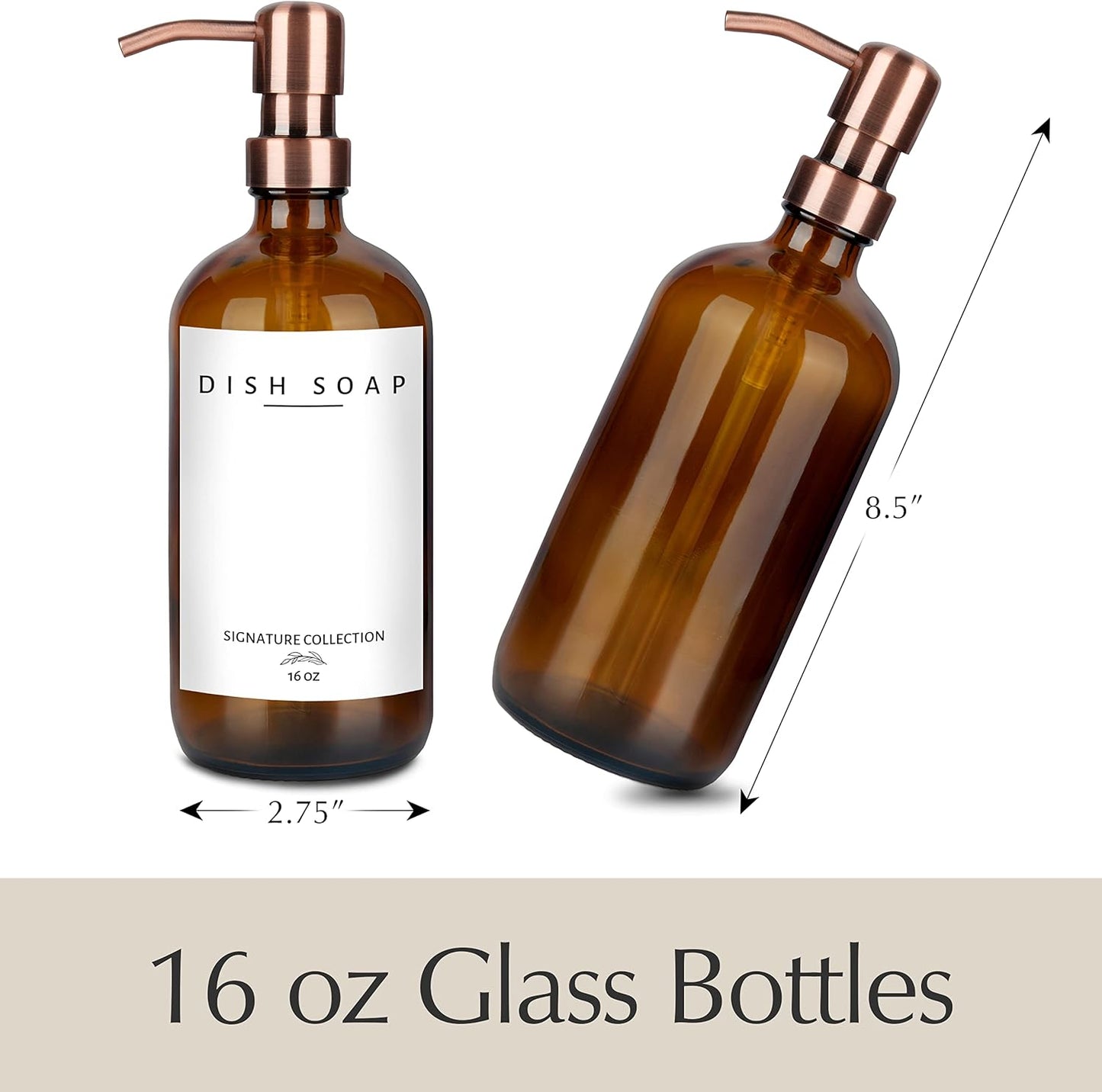 Emerson Soap Dispenser, Dish Soap Dispenser for Kitchen, Soap Dispenser Bathroom Set, Hand Soap