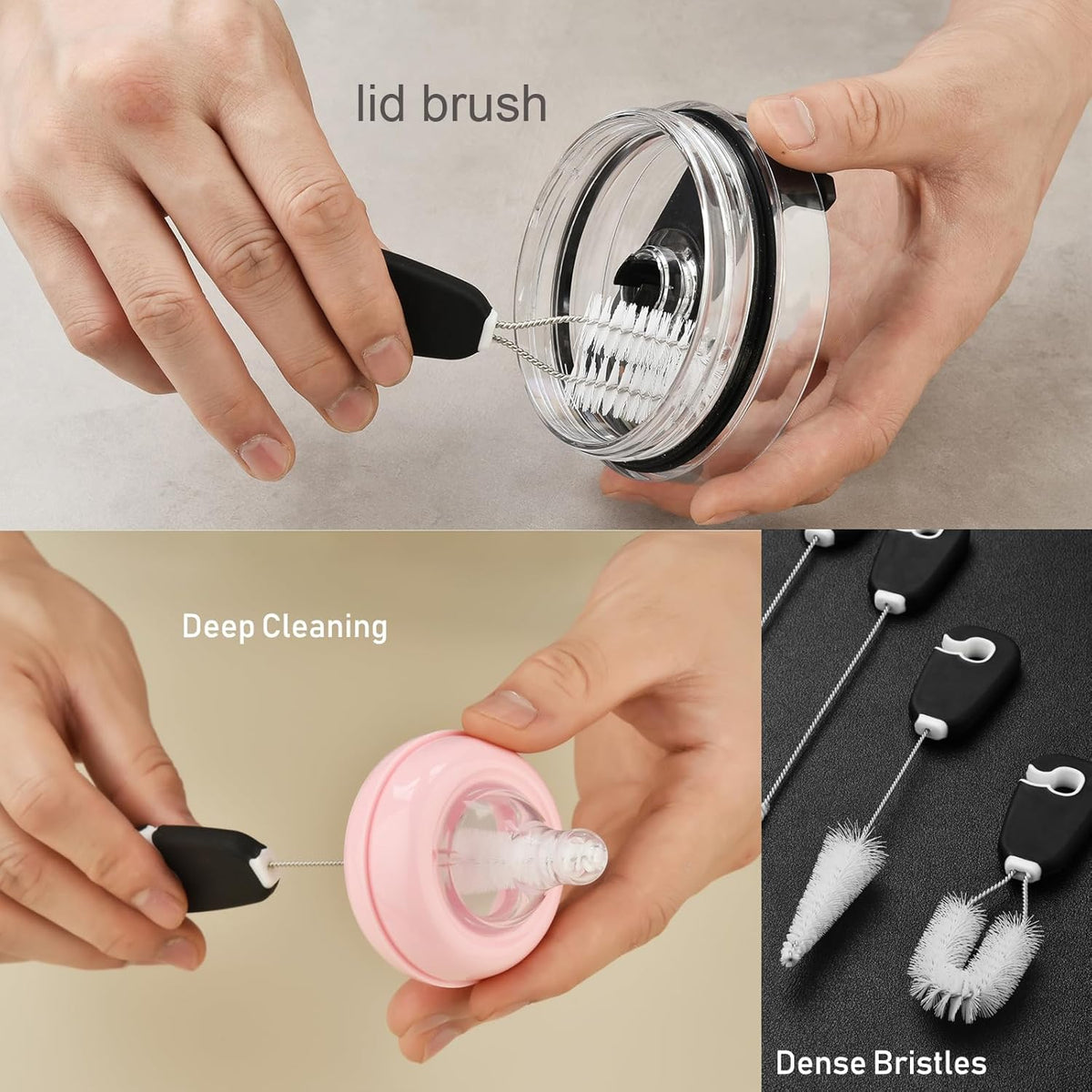 ALINK 5 Pack Water Bottle Brush Cleaning Set with Holder, Bottle Cleaner with Stand, Straw Nipple
