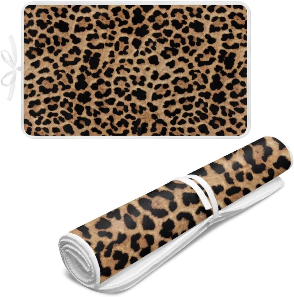 Leopard Print Iron Mat Blanket Travel Foldable Ironing Pad Fabric Ironing Board Cover for Top of