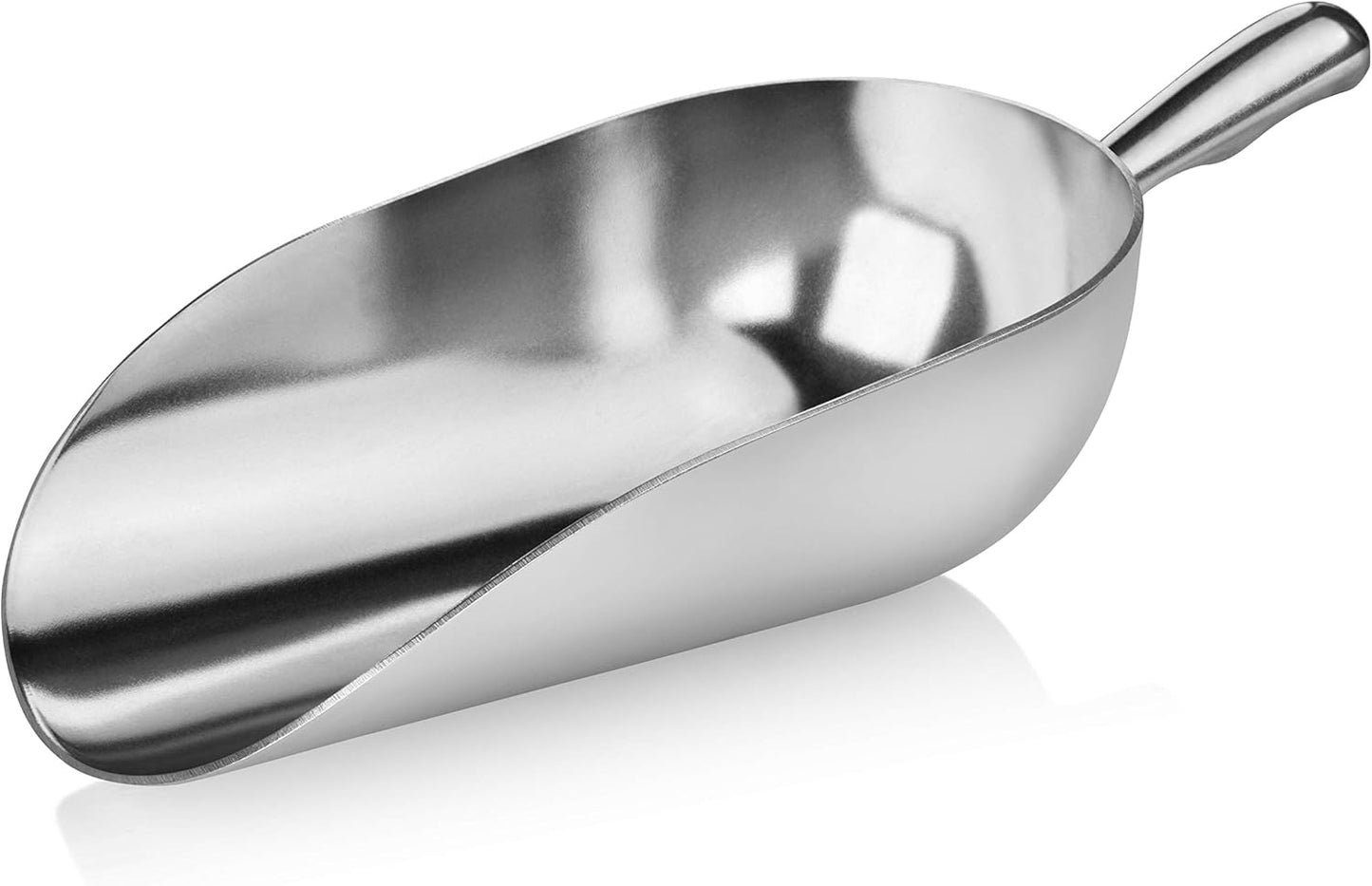 New Star Foodservice 34608 One-Piece Cast Aluminum Round Bottom Bar Ice Flour Utility Scoop