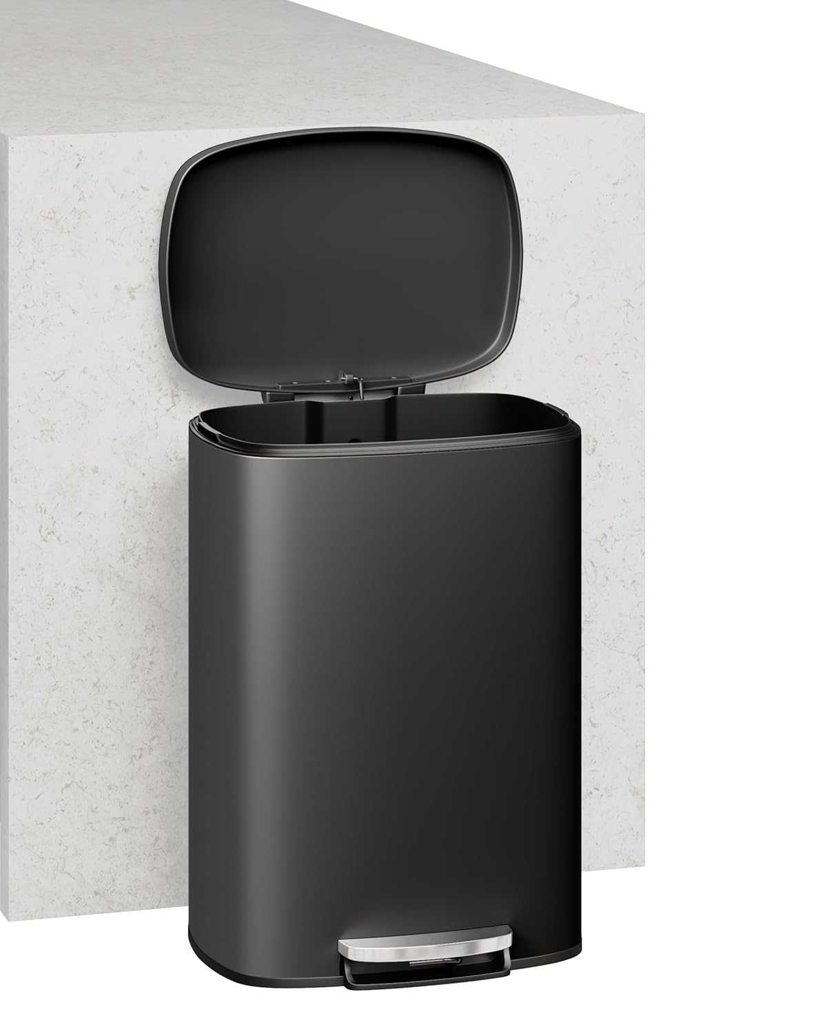 Garvee 13 Gal (50L) and 2.6 Gal (10L) Metal Trash Can Combo Set, Rustproof Garbage Can with Lid