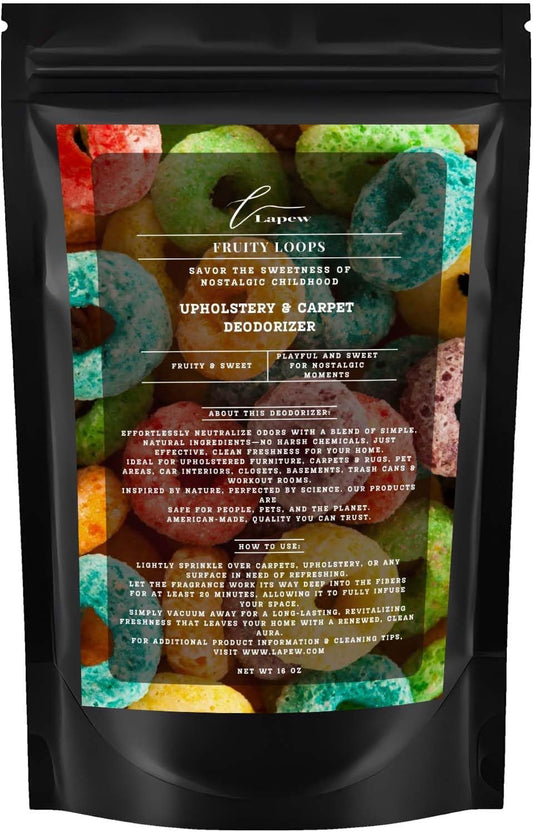 Fruity Loops Carpet Freshener Powder: Powerful Odor Eliminator for Home, Upholstery Deodorizer