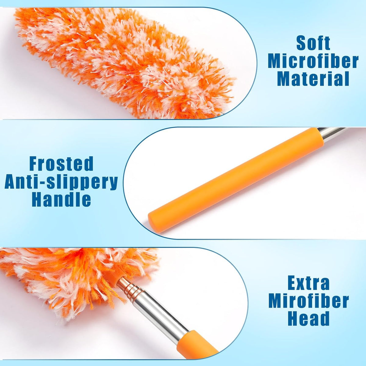 Tanlade 12 Pcs Microfiber Feather Duster for Cleaning 13-31 Inch Extendable Cobweb Dusters Ceiling