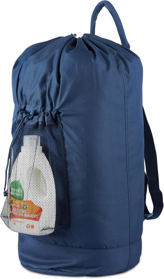 Laundry Bag Backpack with Detergent Holder and Adjustable Shoulder Straps, Clothes Laundry Backpack