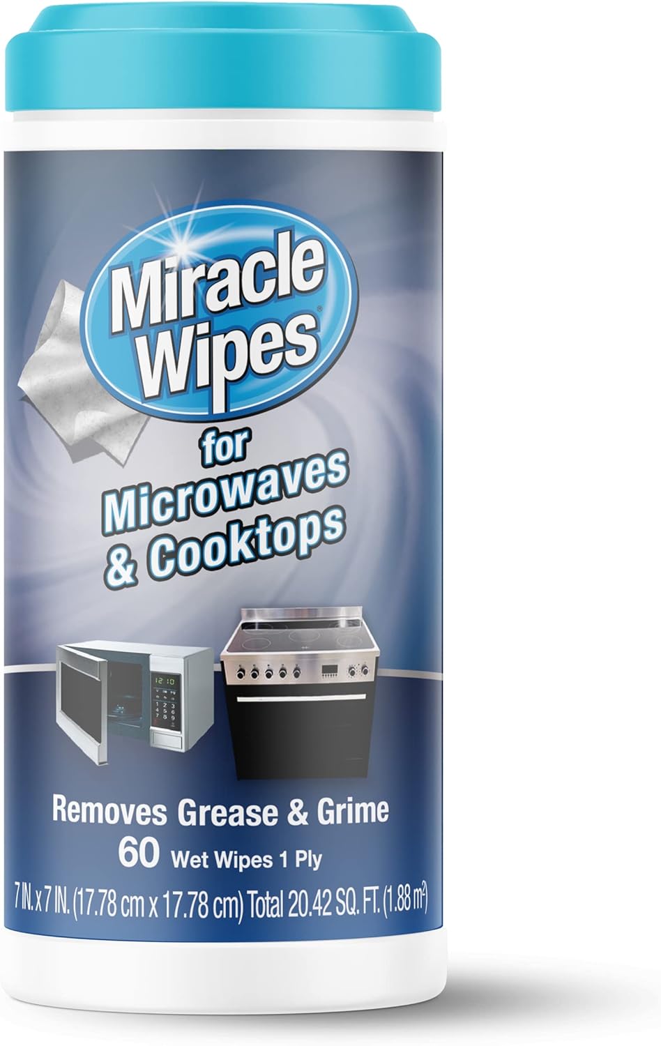MiracleWipes for Microwaves and Cooktops, Easily Removes Food and Grime Buildup, Safe and