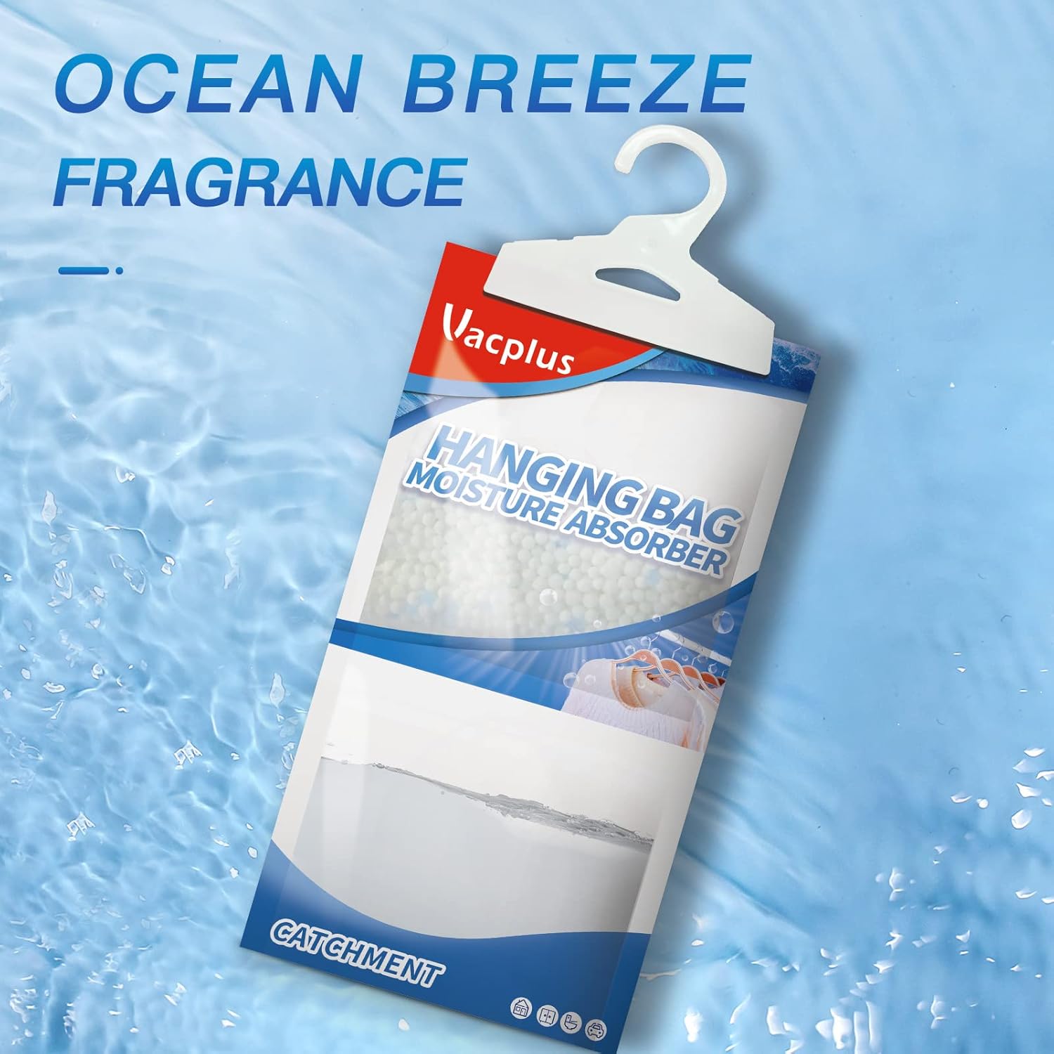 Vacplus Moisture Absorbers, Hanging Closet Dehumidifier Bags, Humidity Packs, Desiccant, Closet