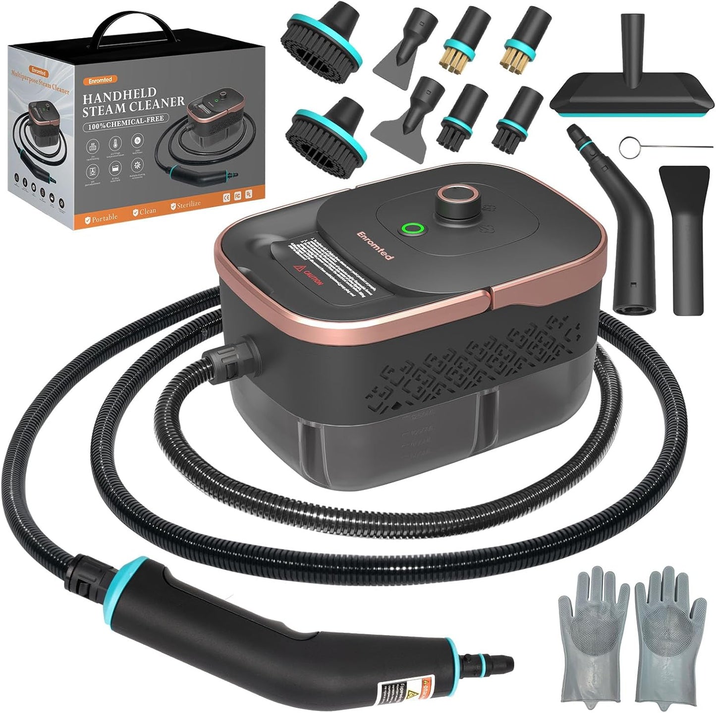 Handheld Steam Cleaner for Home,15s Heat-Up 42.27oz Tank,2500W Portable Steamer for Cleaning,with