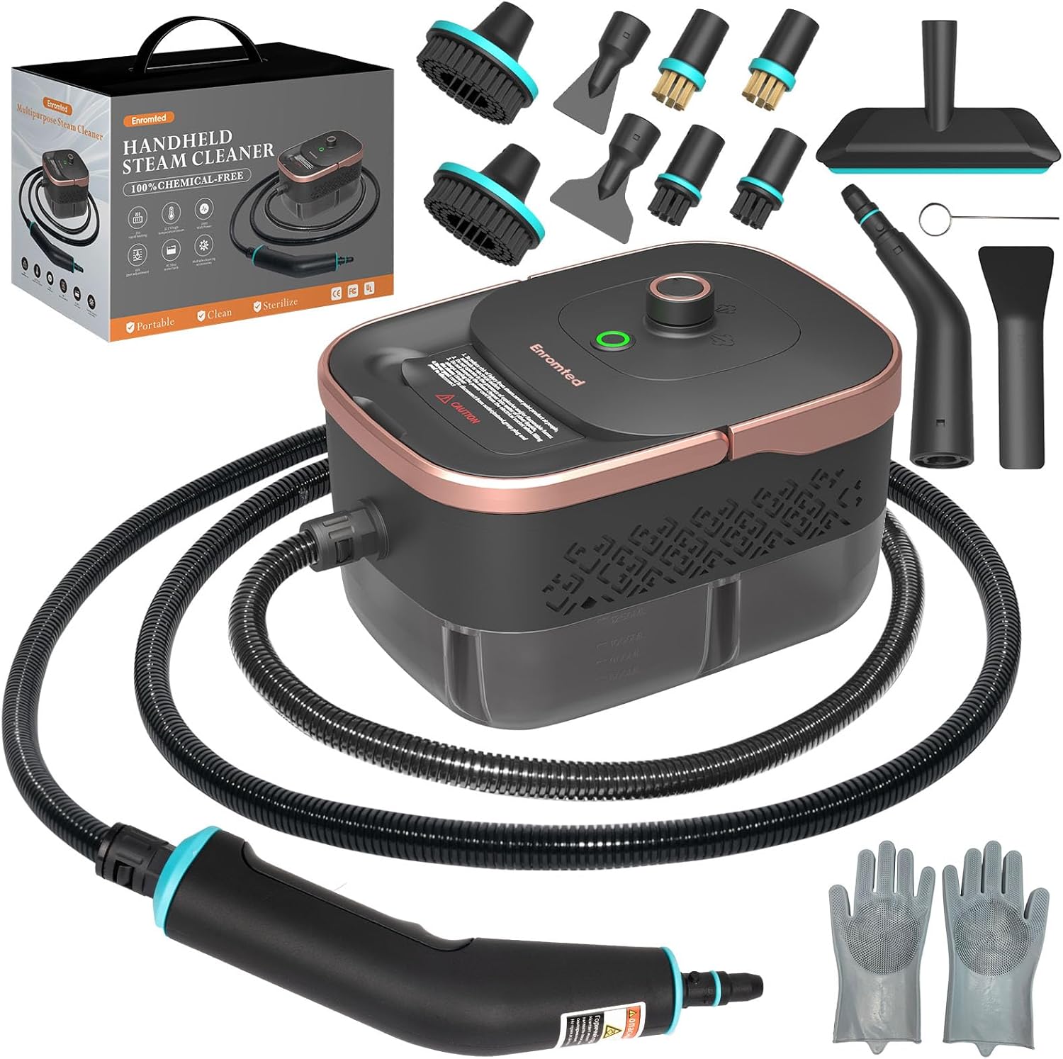 Handheld Steam Cleaner for Home,15s Heat-Up 42.27oz Tank,2500W Portable Steamer for Cleaning,with