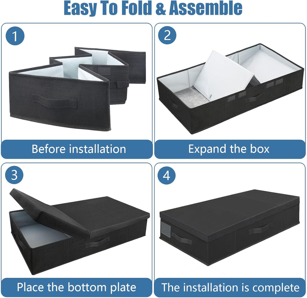 Underbed Storage Containers Bin with Lids (Set of 2) Large Under Bed Storage Organizer Box with