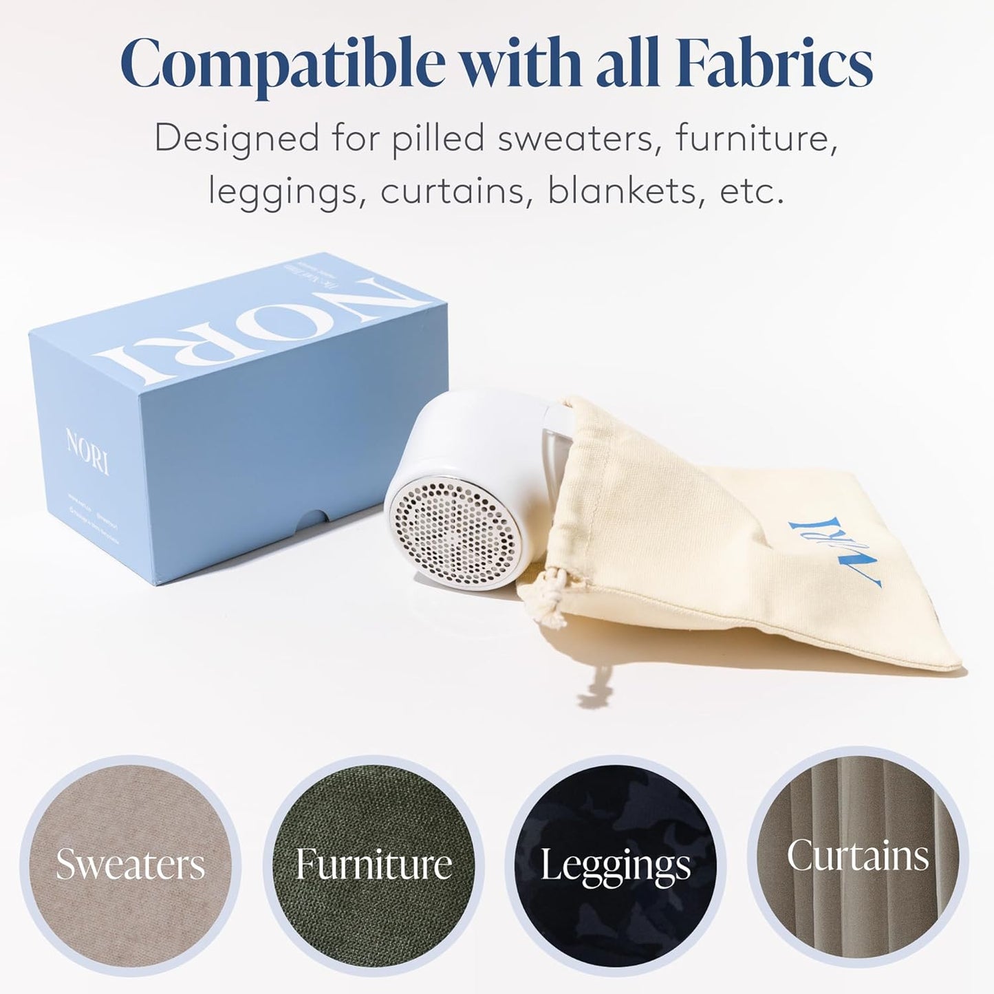 Nori Trim Fabric Shaver - Lint Remover for Clothes & Furniture Couch Pilling - Sweater Pill Remover