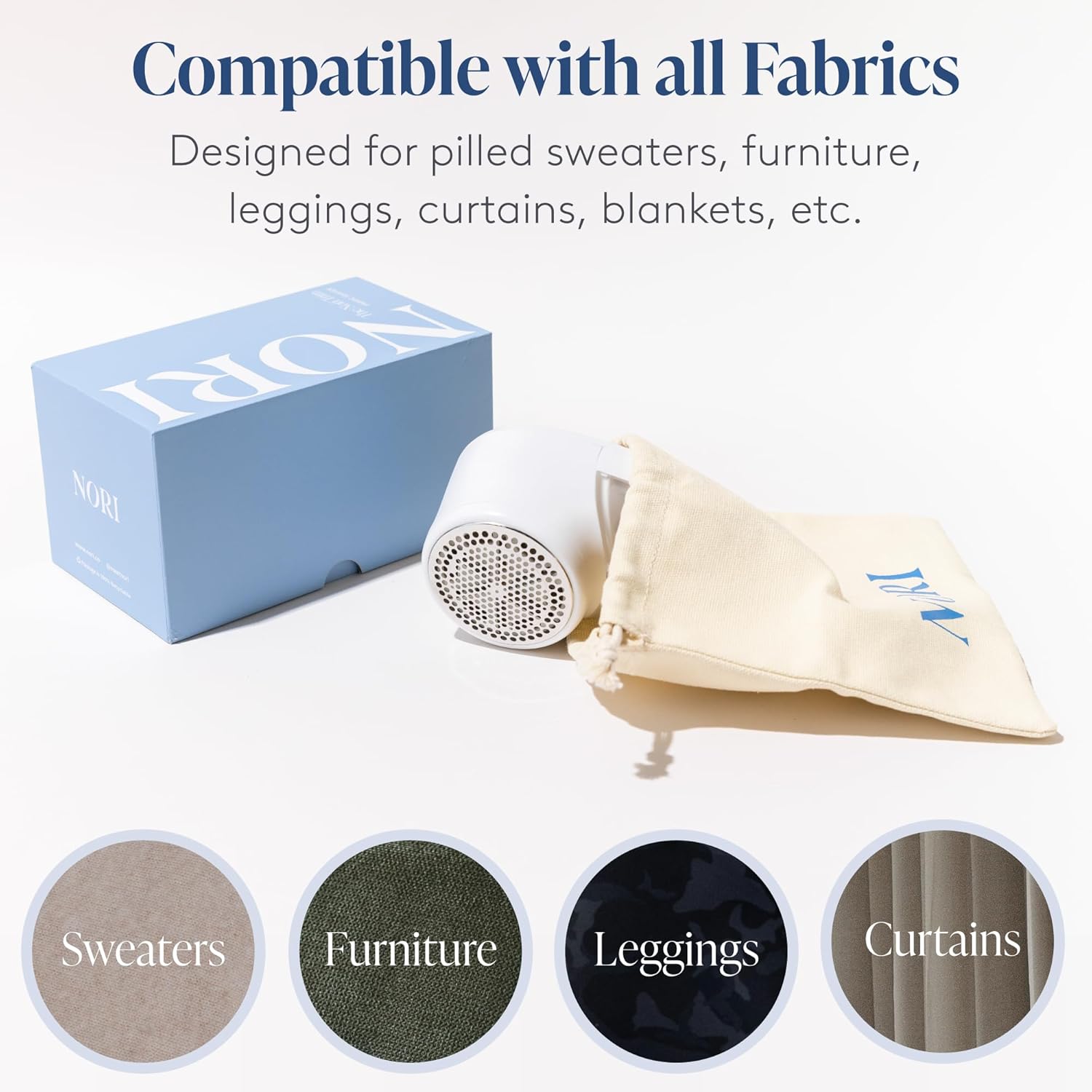 Nori Trim Fabric Shaver - Lint Remover for Clothes & Furniture Couch Pilling - Sweater Pill Remover