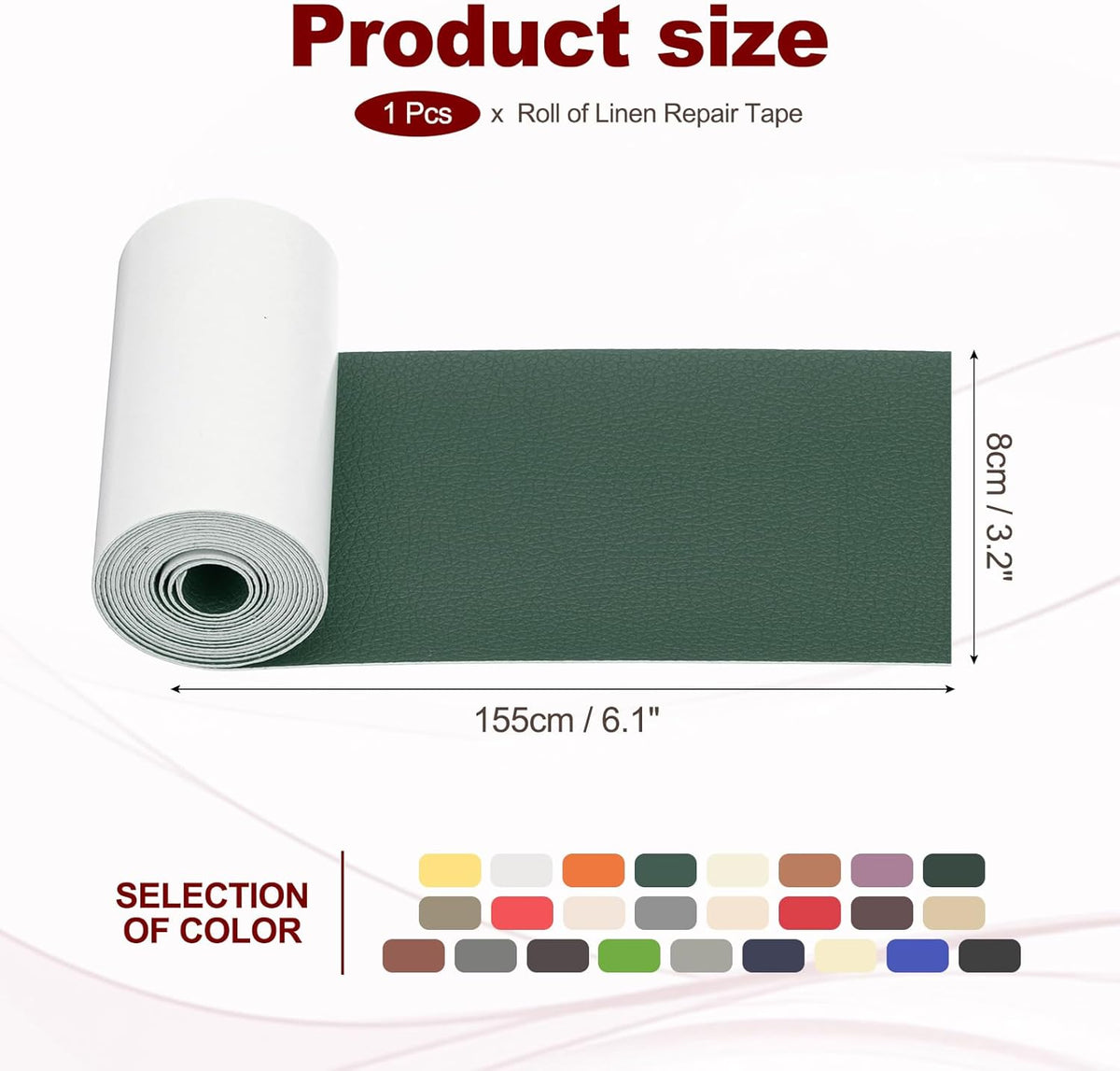 PATIKIL Leather Patches Tape for Furniture, 3.2 x 61 Inch Self Adhesive Vinyl Leather Repair Kit