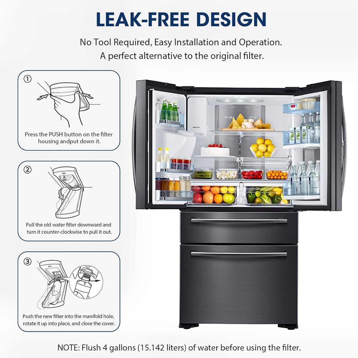 MARRIOTTO Water Filter LT1000PC Replacement for Refrigerator and LT120F ADQ73334008 Fresh Air