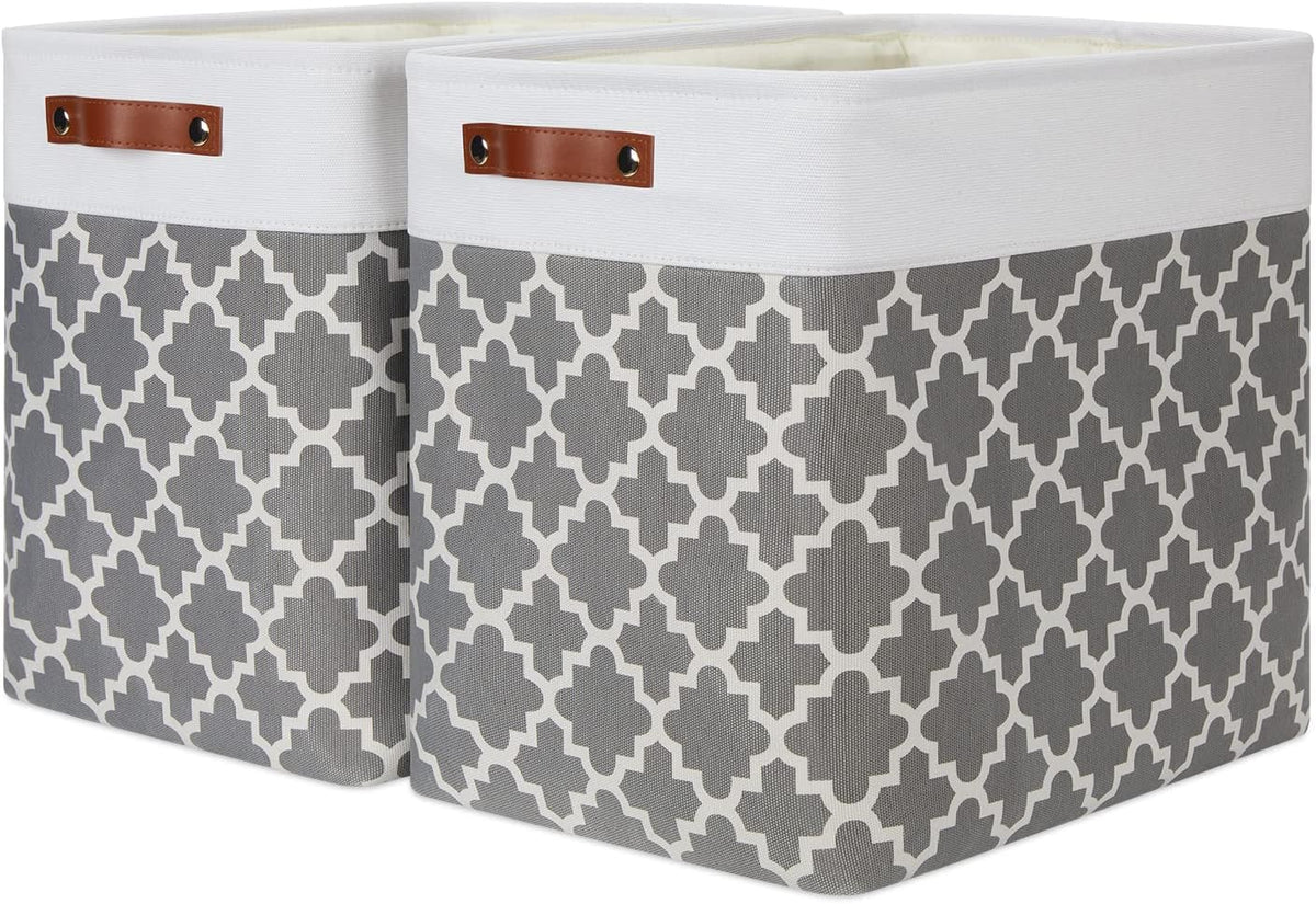 DULLEMELO Storage Baskets Large 17"x12"x15" Foldable Rectangular Storage Bins Baskets for