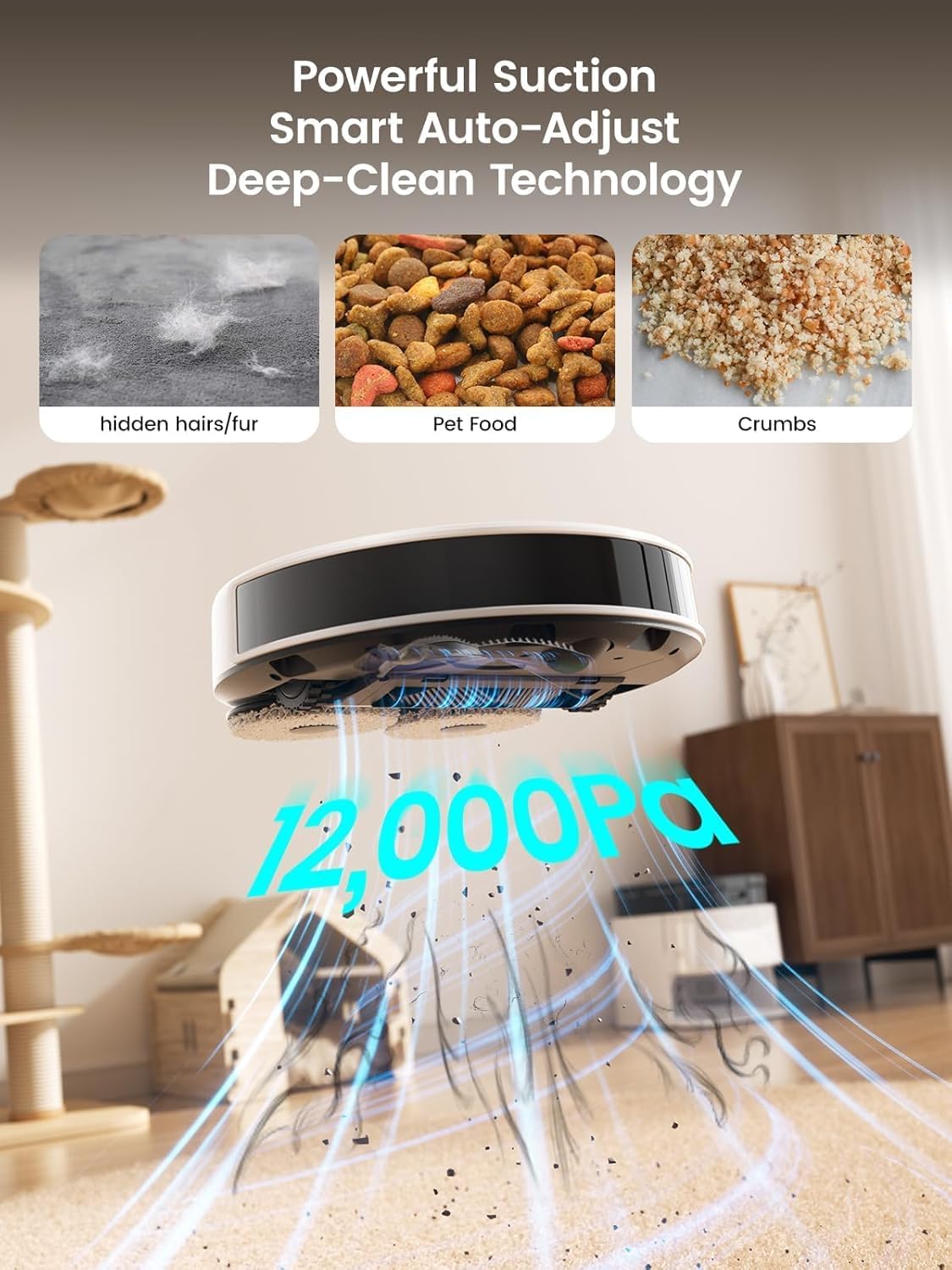 Lefant Robot Vacuum, M3 Robot Vacuum and Mop, 10000Pa Suction, Anti-Tangle Brushes, Dual Spinning