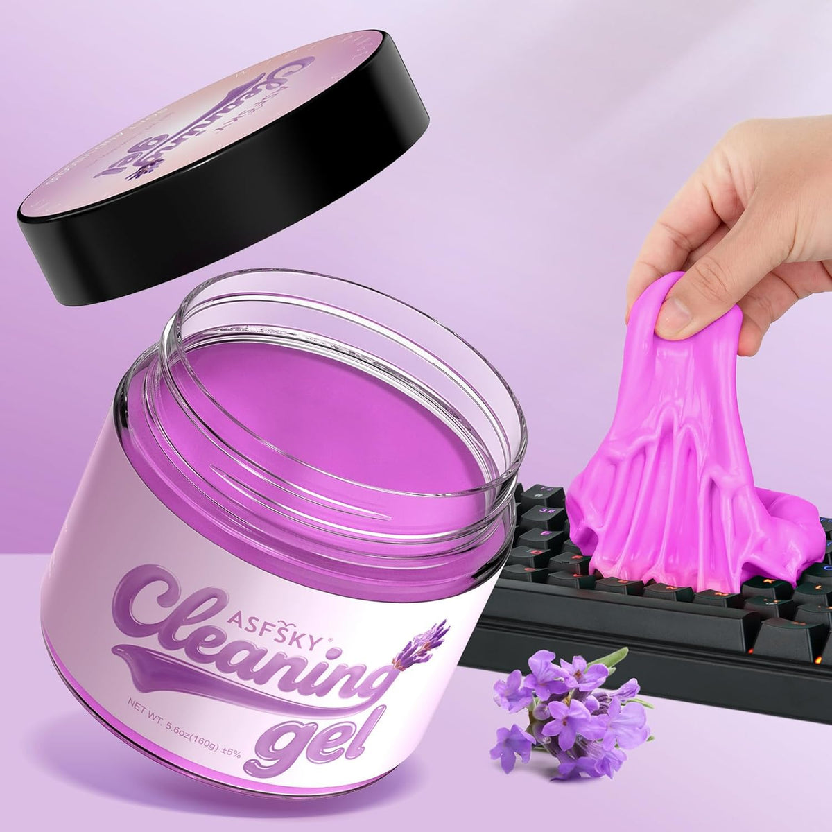 ASFSKY Car Cleaning Gel (Purple,Lavender) Cleaning Putty Universal Dust Cleaning Car Interior