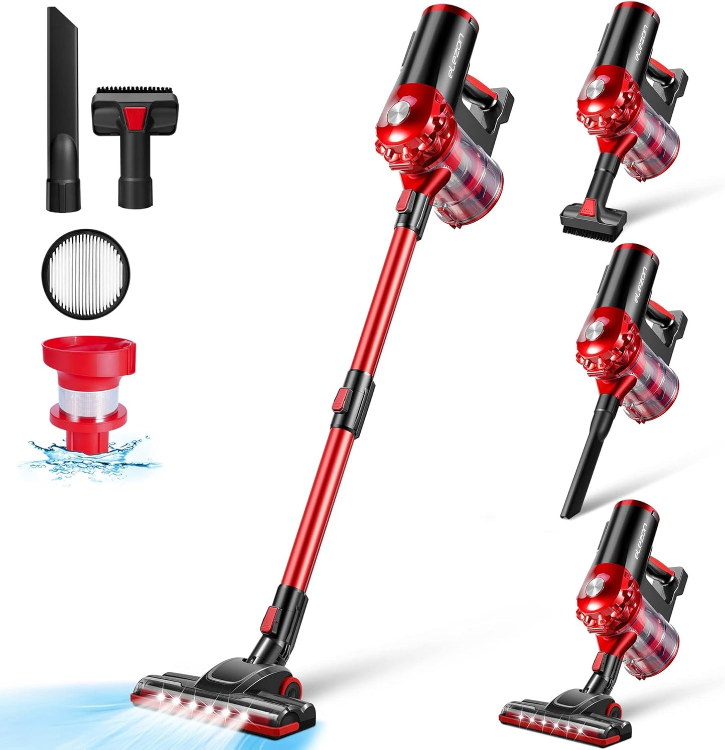 elezon A200 Cordless Vacuum Cleaner with 18000Pa Powerful Suction, 38 Min Runtime, 2200mAh Battery