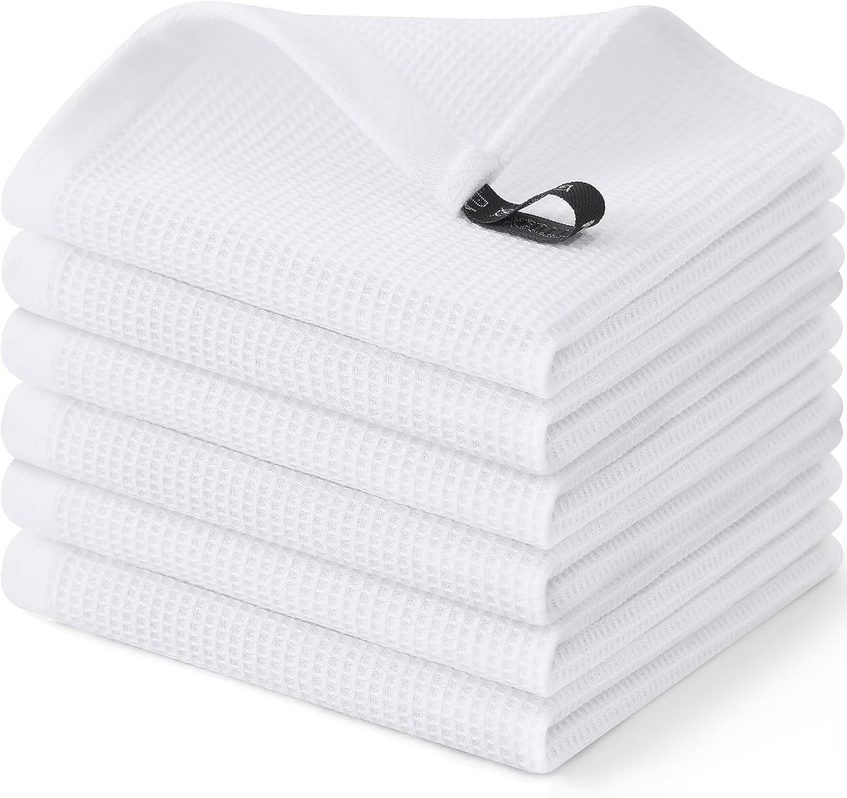 Homaxy 100% Cotton Waffle Weave Dish Cloths - 6 Pack Soft and Absorbent Dish Towels - 12 x 12