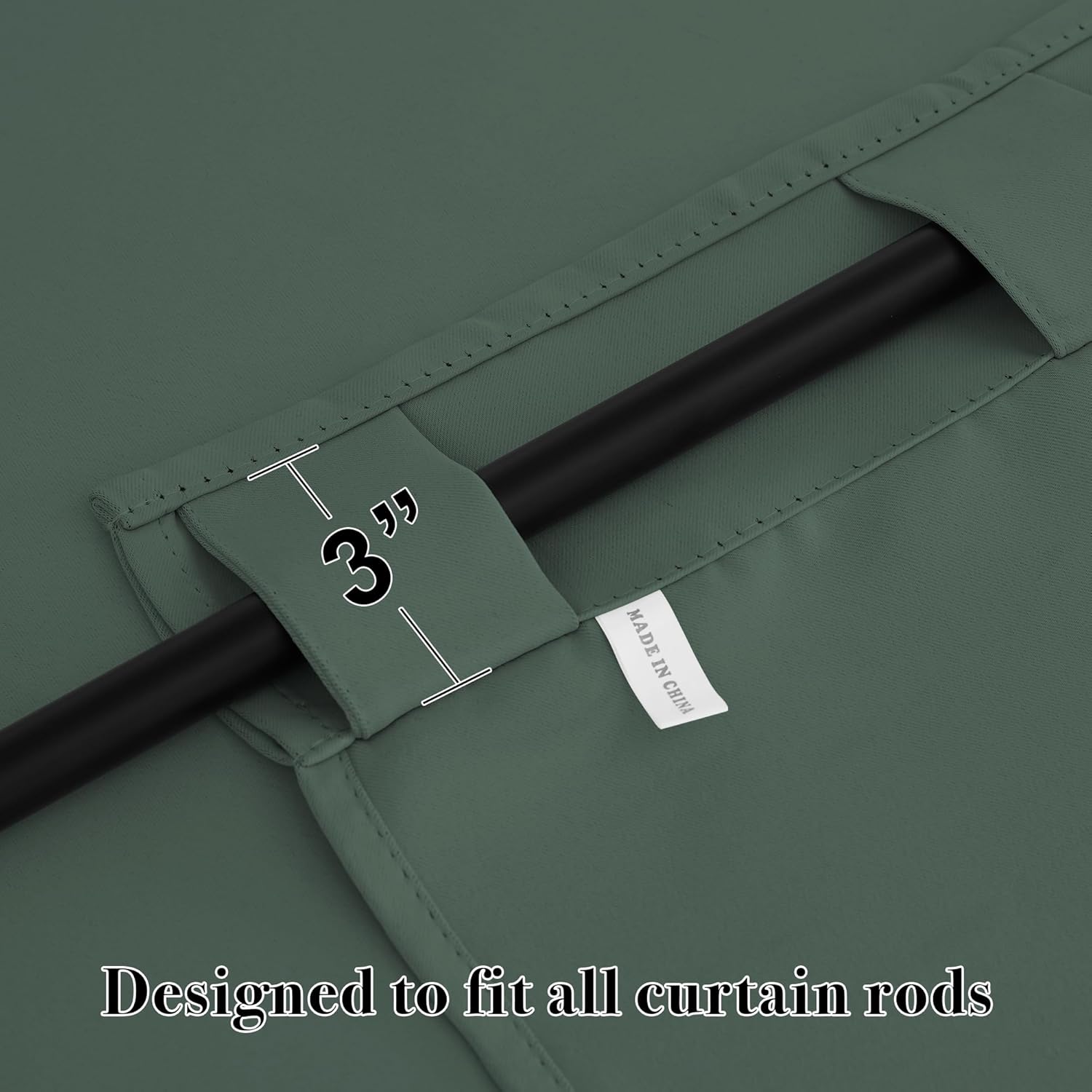 RYB HOME Green Blackout Curtains for Bedroom 63 inches Long - Thermal Insulated Curtains and Drapes